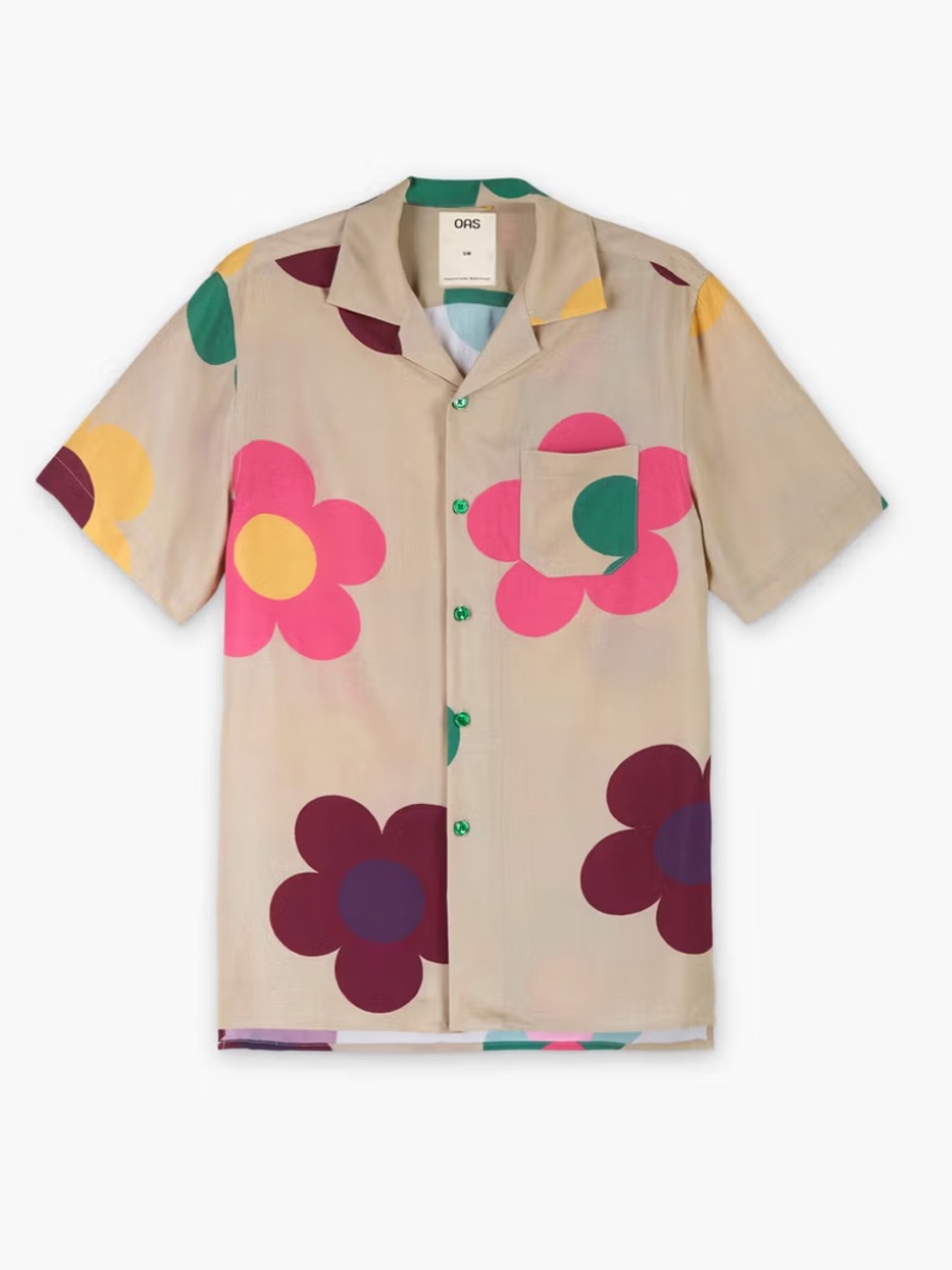 OAS The Cuba Shirt Daisy Camp Button Down Shirt Medium